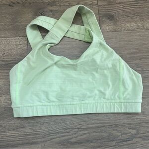 Lululemon Hook Stripe Faded Zap Green Striped Sports Bra Sz 8